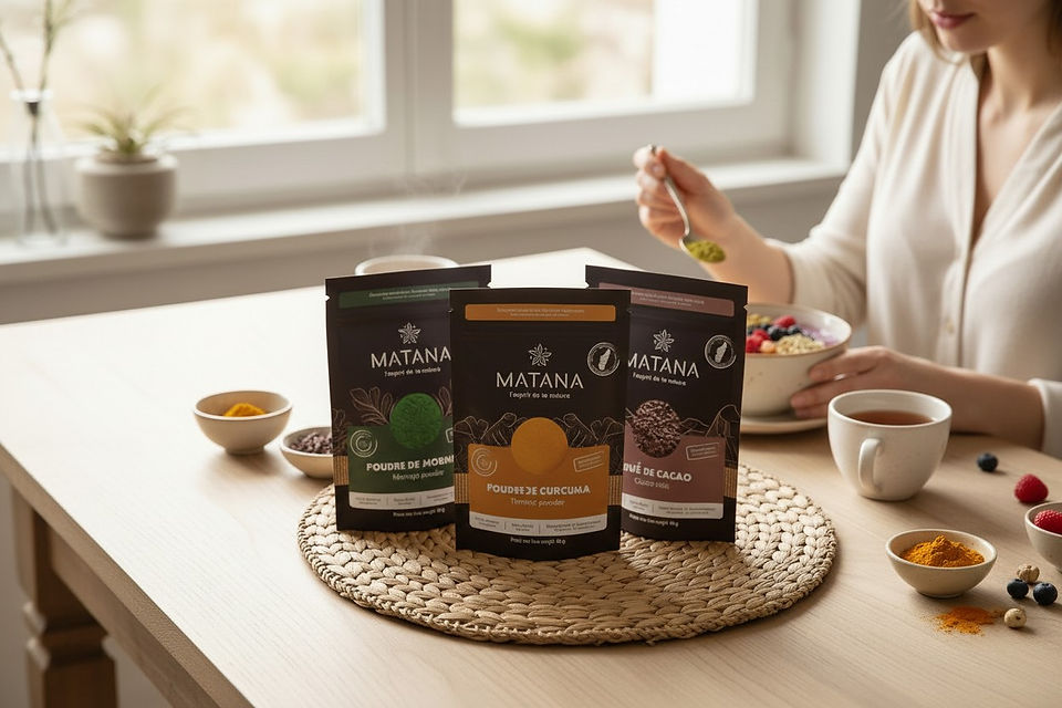 Poudres naturelles de superaliments utilisées pour la vitalité et la peau