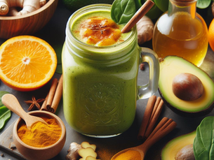 Smoothie vert tropical au curcuma de Madagascar