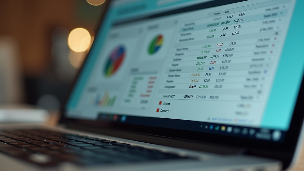 Close-up view of a laptop screen showing a diversified investment portfolio
