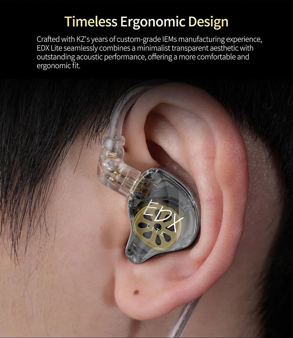 Thumbnail: KZ EDX Lite™ Audiophile Wired Earphones (Detachable 2-Pin Cable)