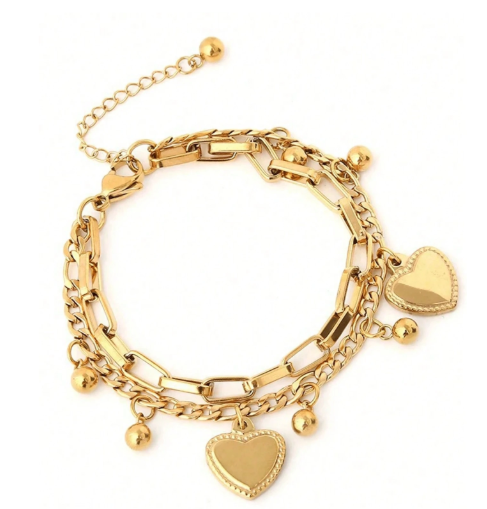 Double Heart Bracelet - GOLD