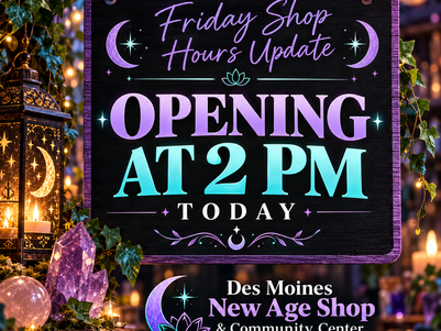 ✨ Friday Shop Hours Update ✨