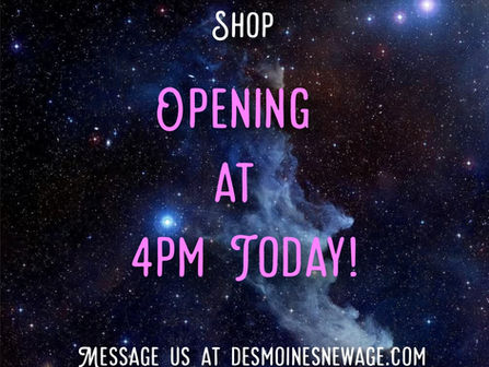 Opening at 4pm today!