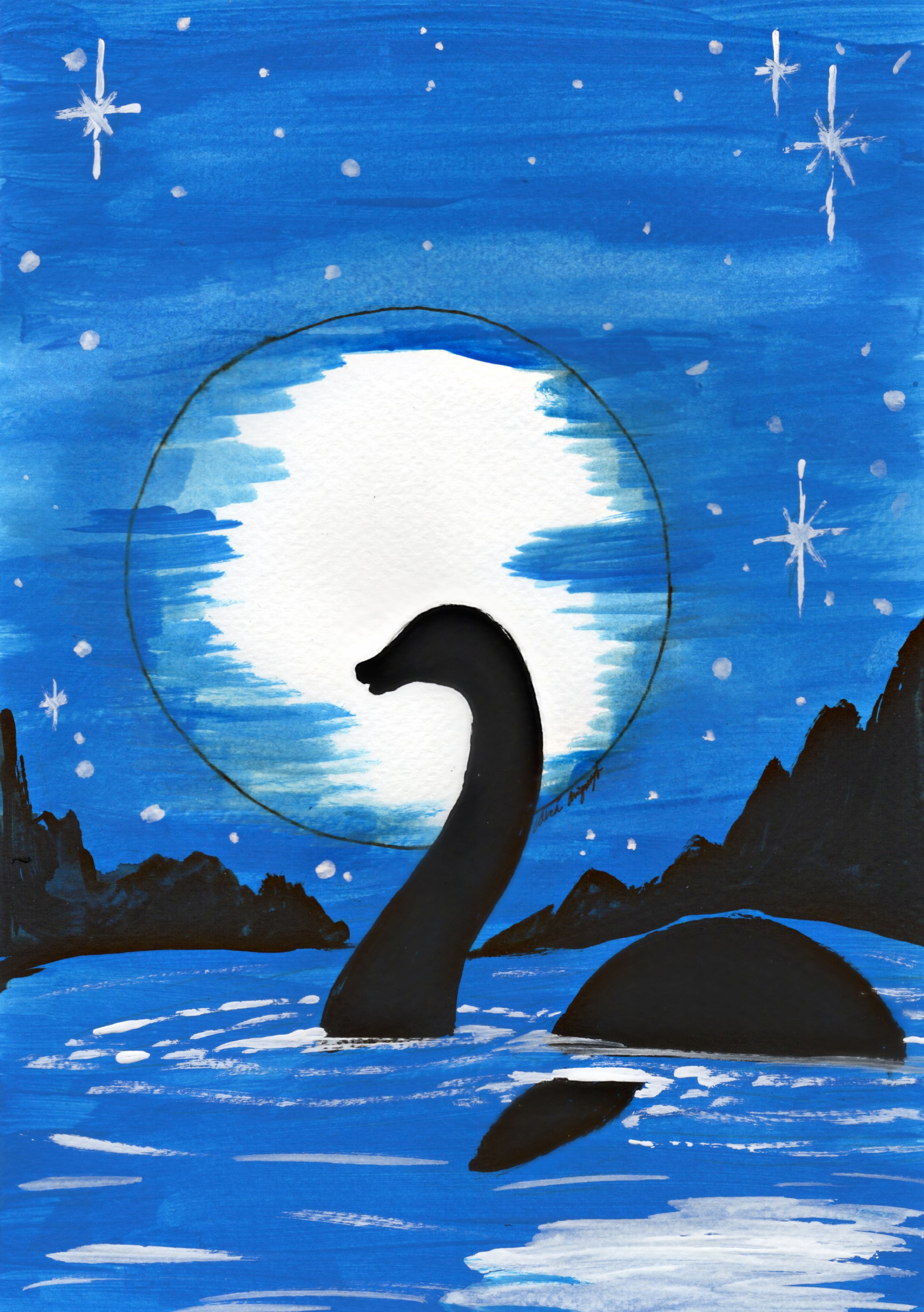 Nessie Digital Print | Loch Ness Monster Cryptid Artwork