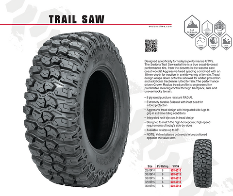 Sedona Trail Saw ATV/UTV Tire