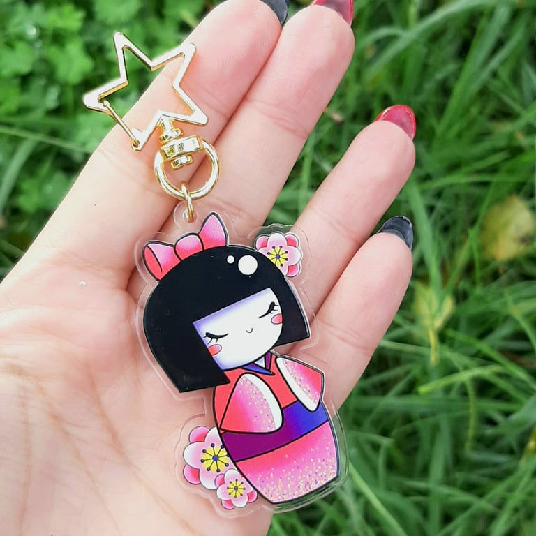 Thumbnail: Keychain Kokeshi Doll