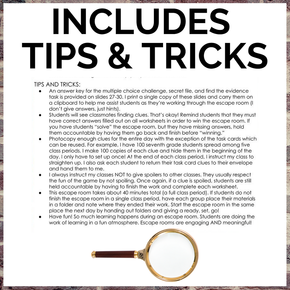 Thumbnail: Secret Spy Themed Escape Room Template