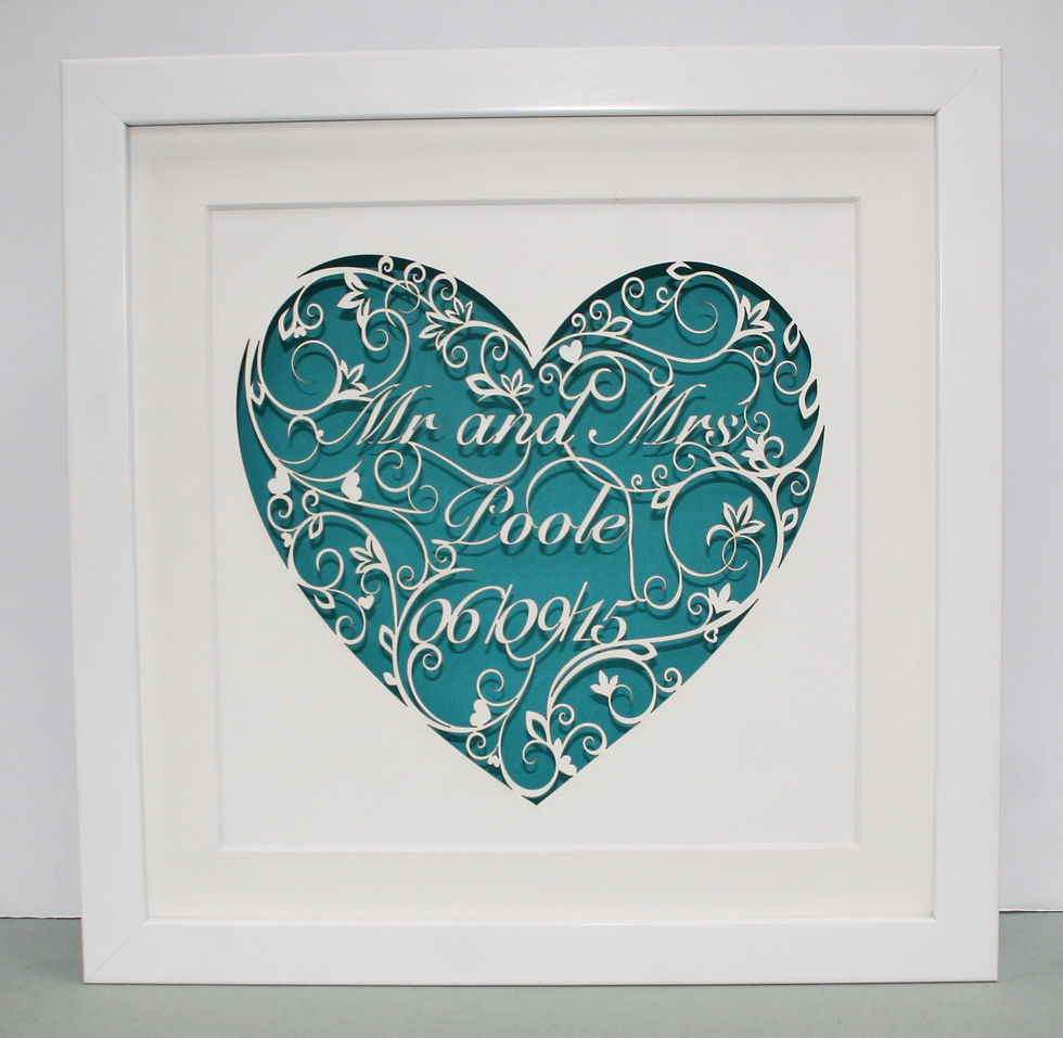 Thumbnail: Lace Heart with name and date