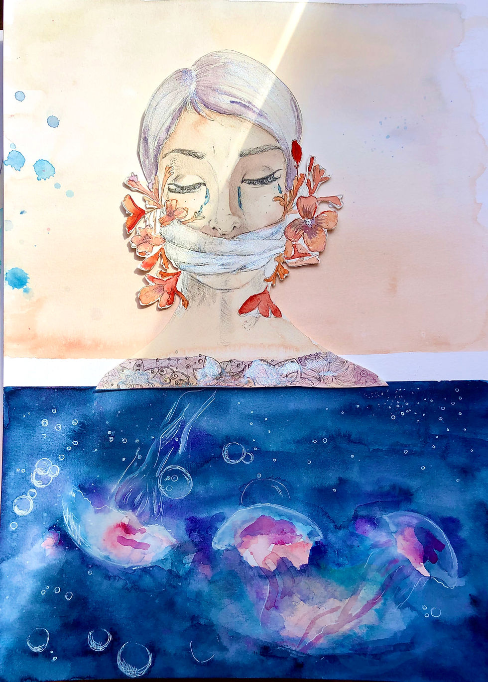 Miniaturbild: Aquarellkunst, modern Art, Collage - Arise and shine