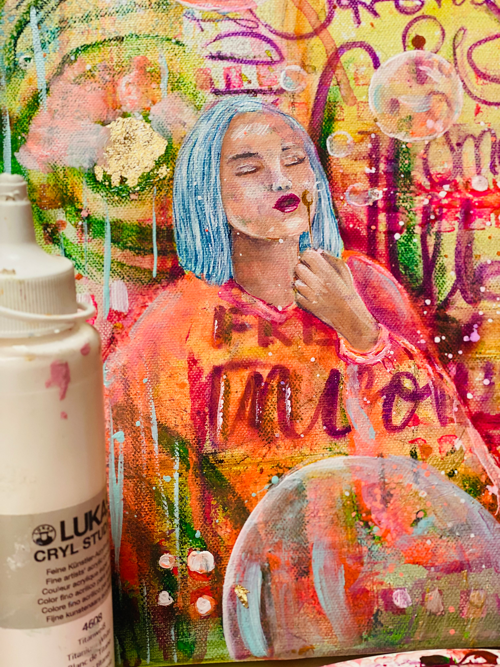 Miniaturbild: Dreamer - Believer Modern Art, Mixed media