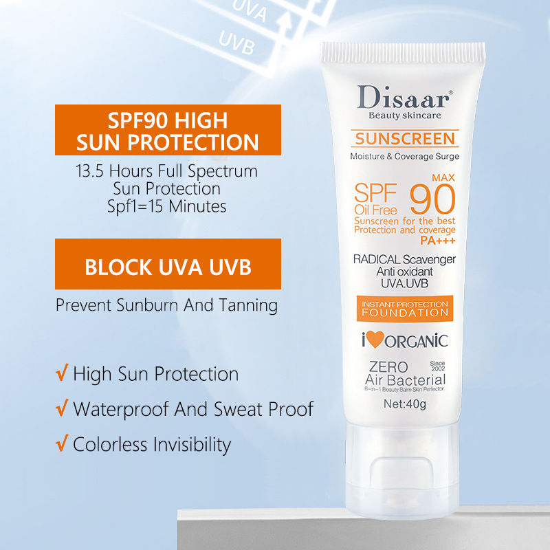 Miniatura: Protetor solar facial e corporal à prova d'água FPS 90+ UV, creme solar protetor