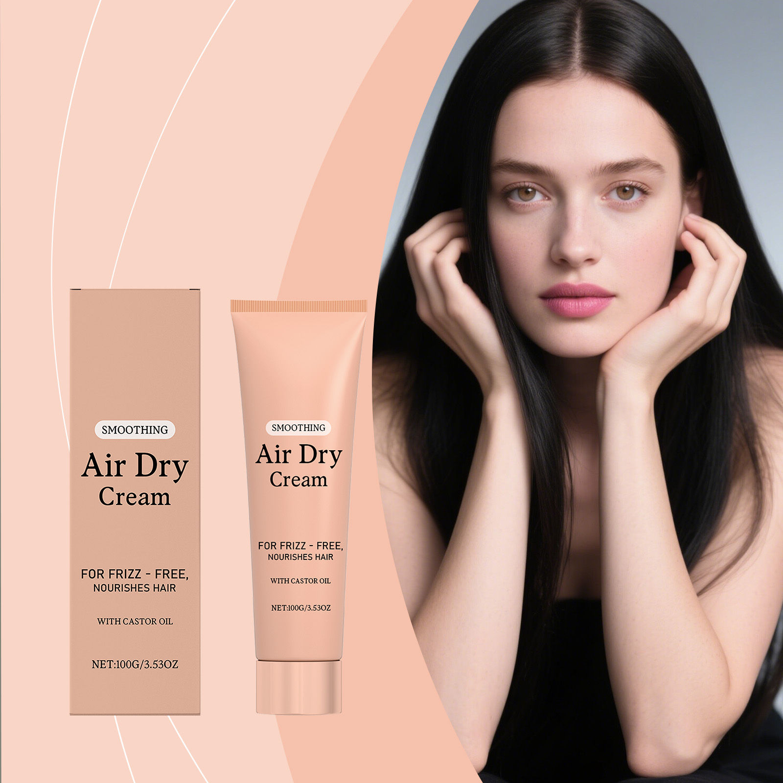 Air Dry Cream Keratin Hair Repair Treatment Castor Oil Coconut Oil Hair Styling