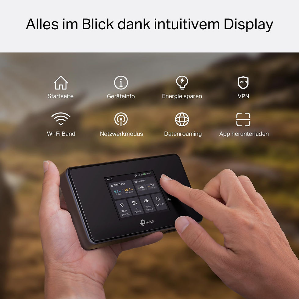 Miniaturbild: TP-Link M8550 5G LTE Mobiler WLAN Router – Bis zu 3,4 Gbit/s, Tri-Band Wi-Fi ...