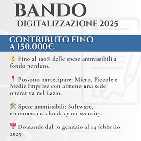 Bando Digitalizzazione - Regione Lazio
