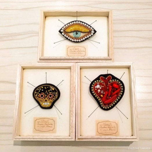 【New!】坂田あづみ ハンドメイド 刺繍ブローチ