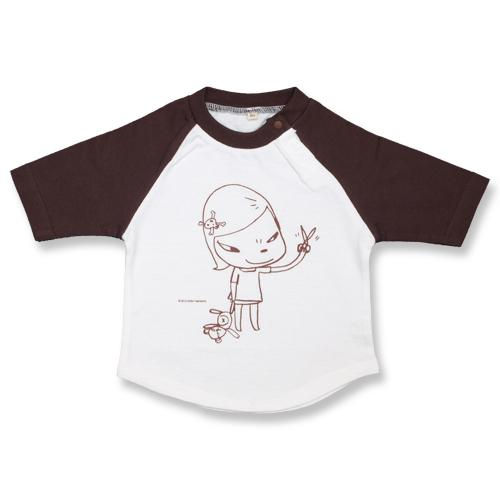 奈良美智 子供用Tシャツ [Real One BBシャツ(白ｘチョコレート)]