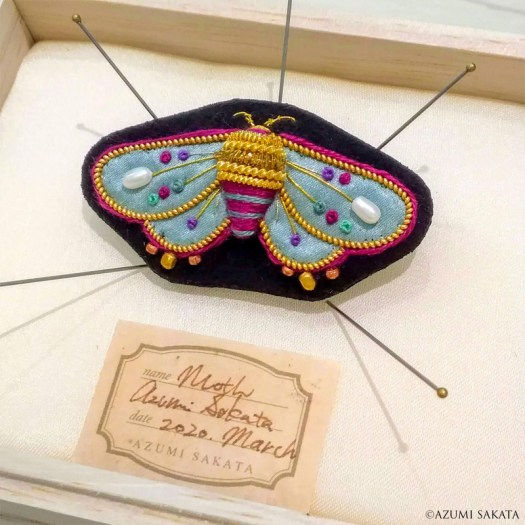【New!】坂田あづみ ハンドメイド 刺繍ブローチ
