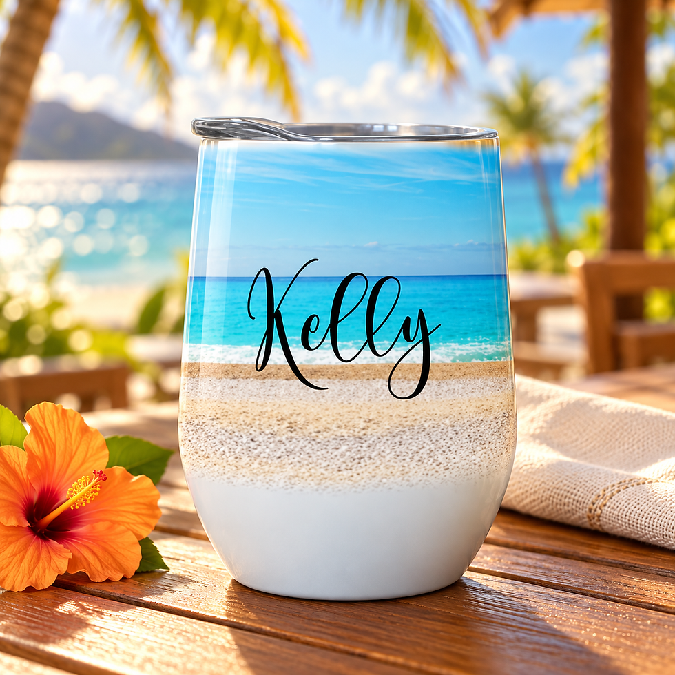 Beachy Wine Tumbler