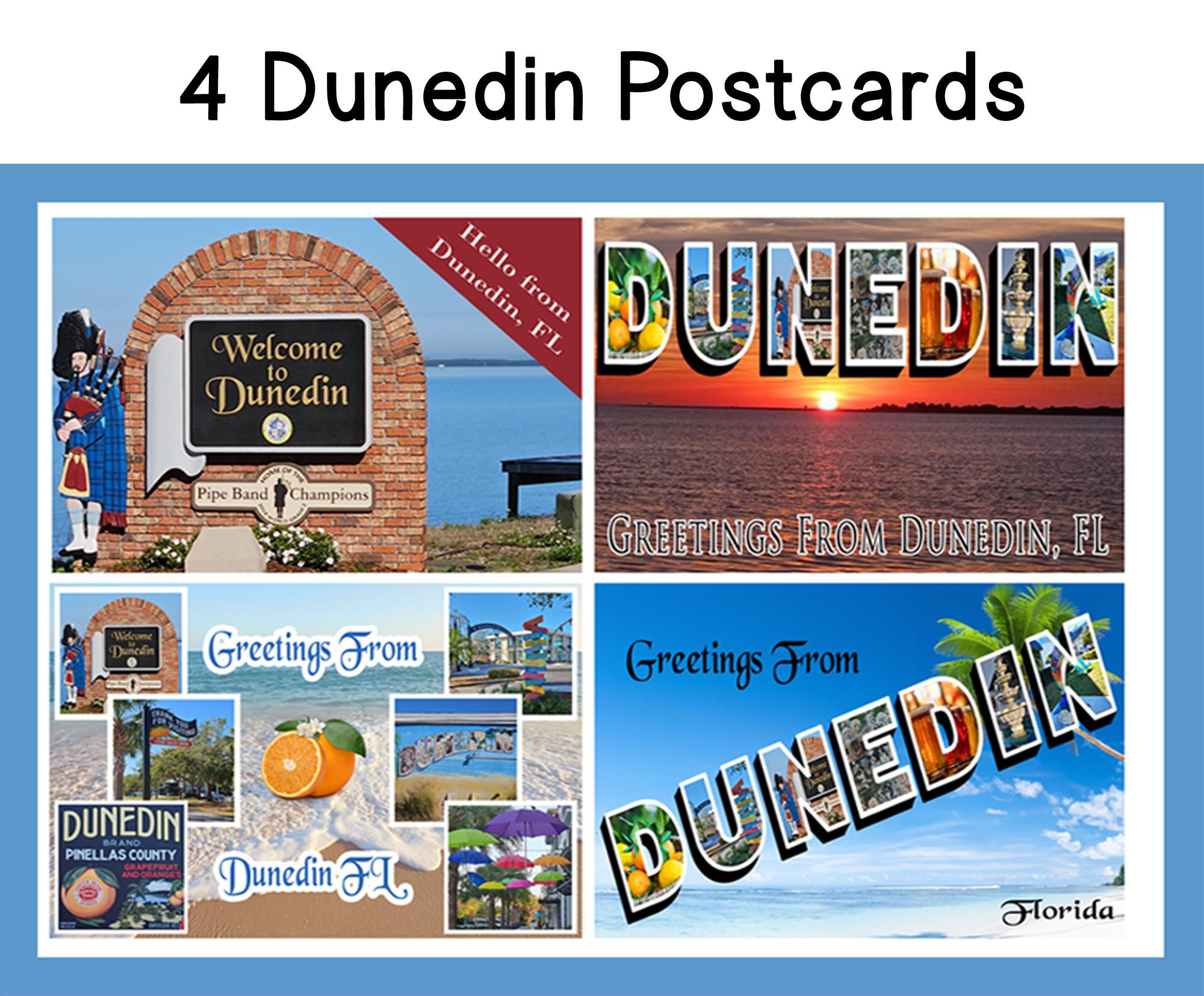 Dunedin Florida Postcard Bundle - 4 Souvenir Pack