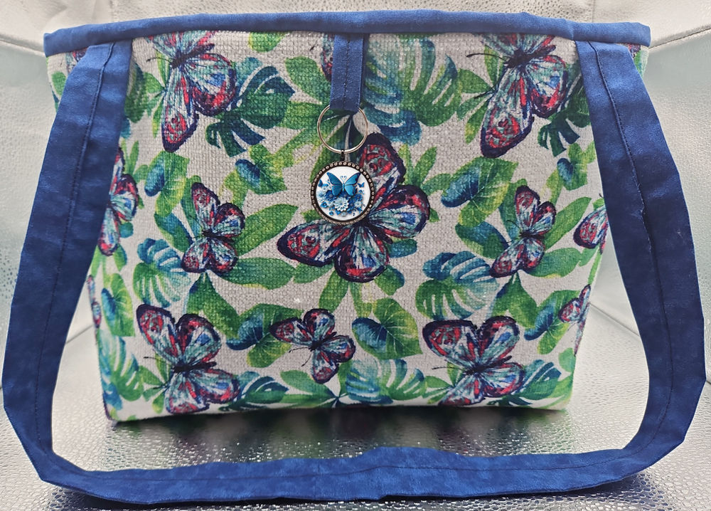Fabric Tote and Carry All Butterfly Themed with Locket Keyring
