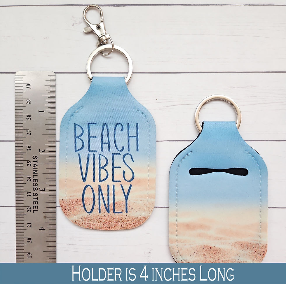 Thumbnail: Beach Vibes Only Hand Sanitizer Holder Keychain