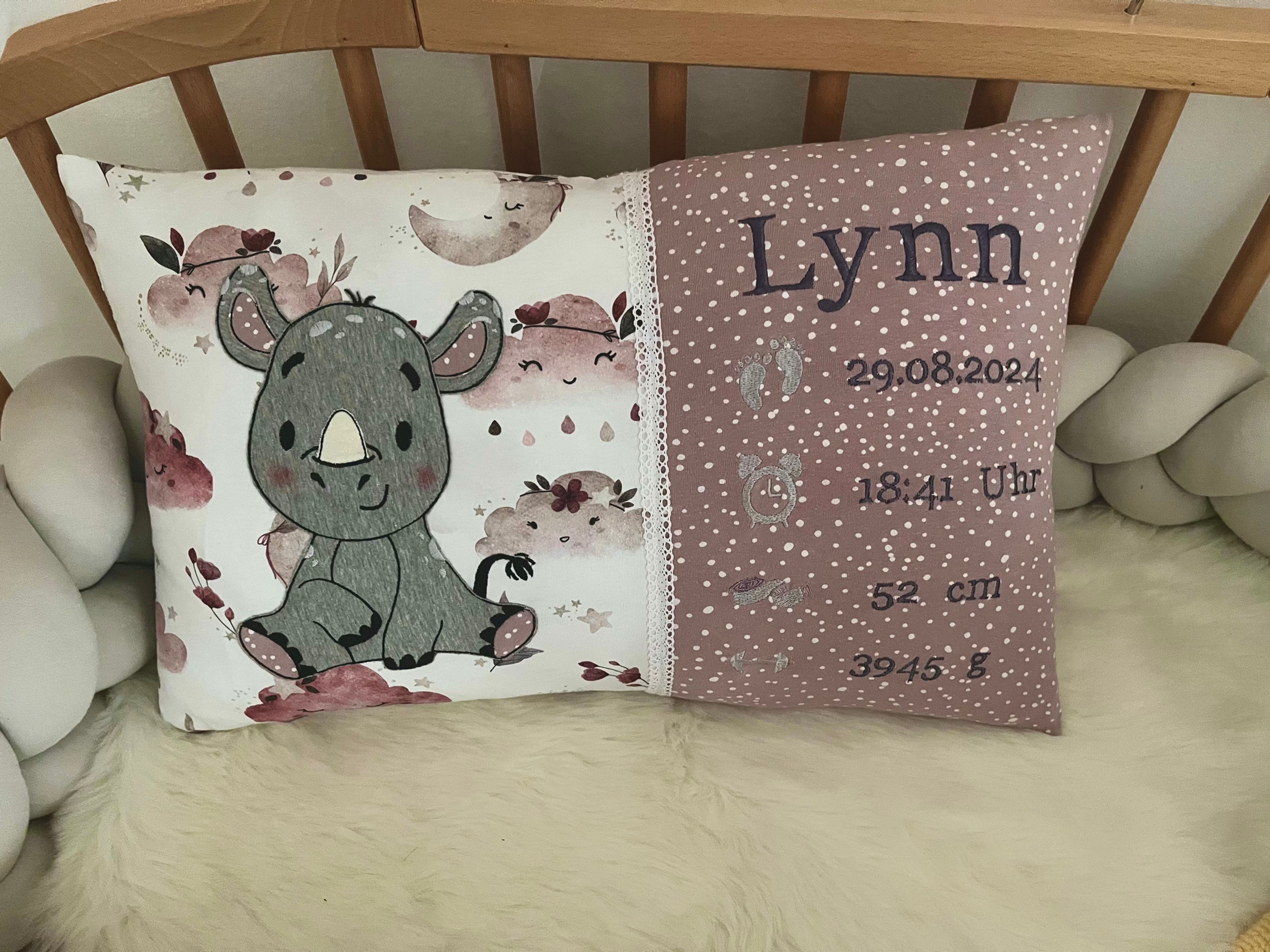 Geburtskissen Nashorn Wolke