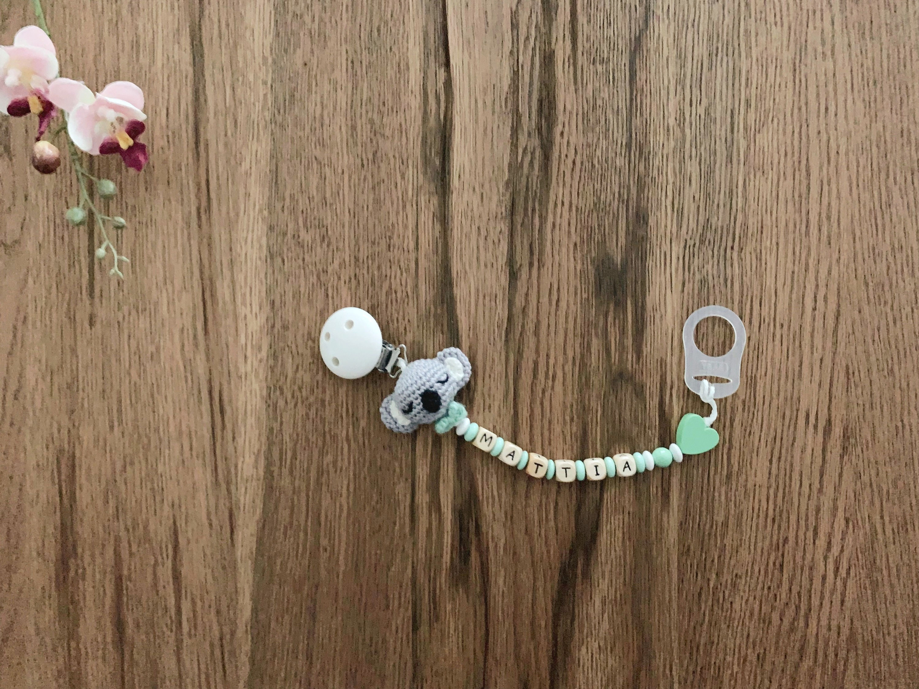 Nuggikette Häkeltier Koala mint