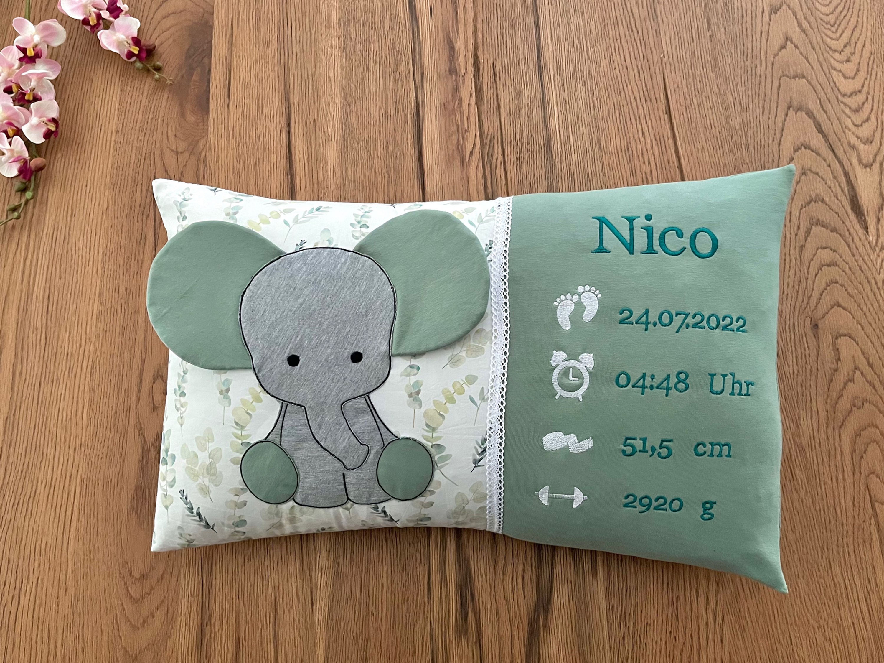 Geburtskissen Elefant Eukalyptus