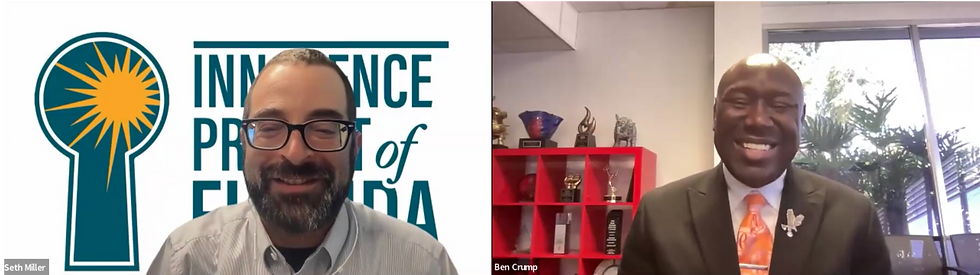 Seth Miller and Ben Crump during their live discussion on October 16, 2025