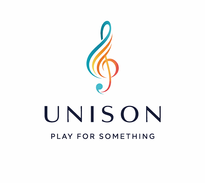 Unison logo with vibrant treble clef.png