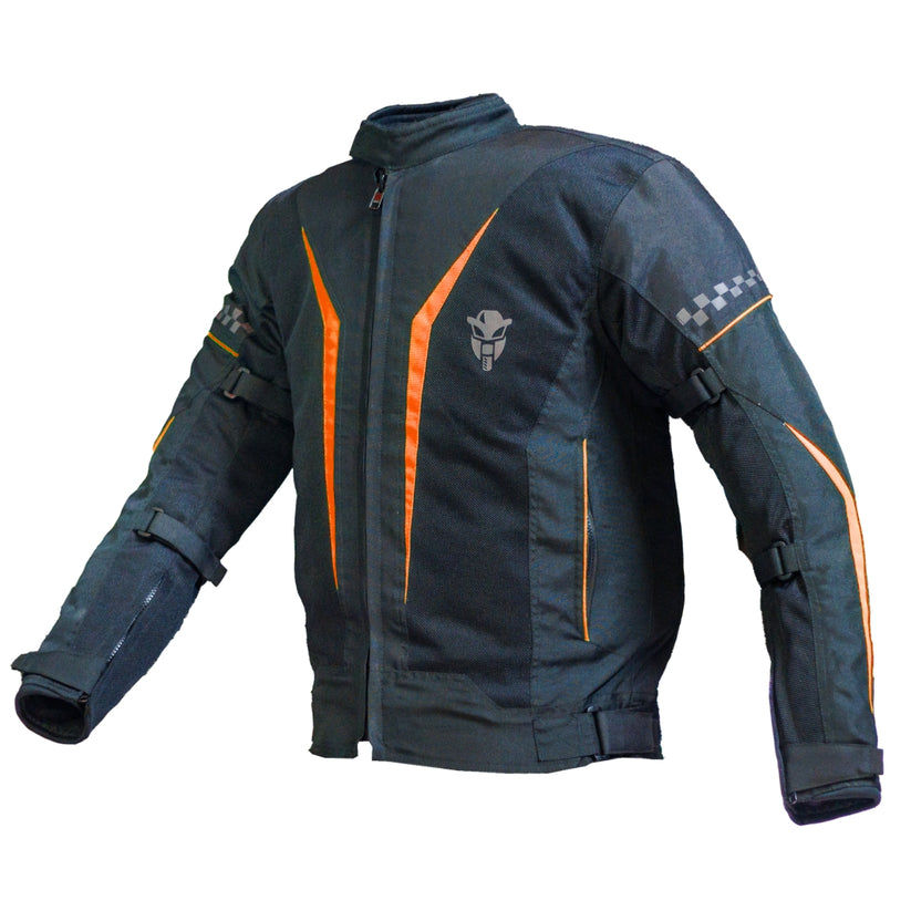 Breezer Mesh Motorcycle Riding Jacket - Black+Orange - Level 2 | MOTOTECH