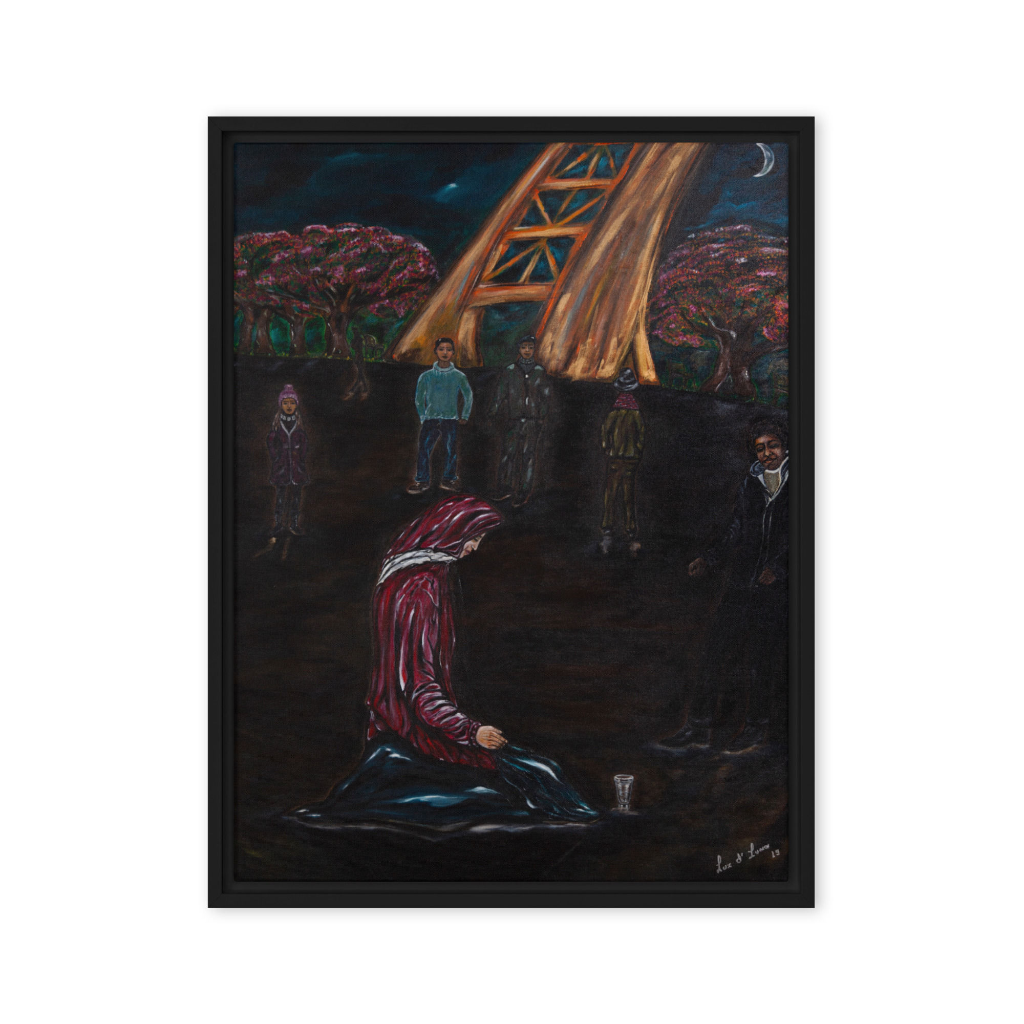 Eenzaam in de stad der Liefde Framed canvas