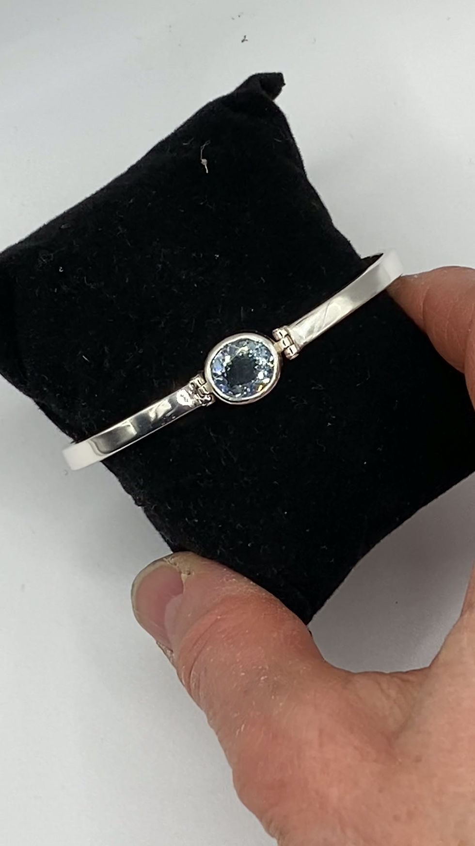Thumbnail: 4B. Silver and Aquamarine bracelet