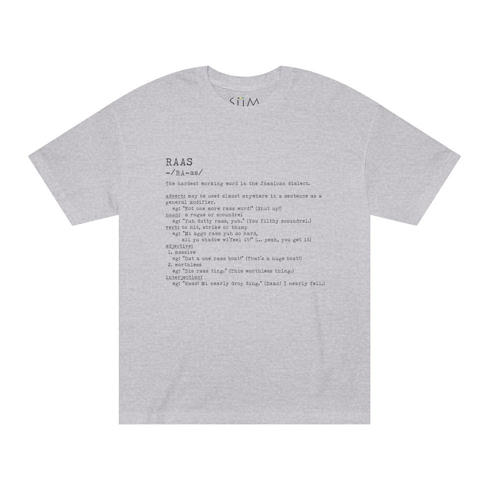 Thumbnail: SIIM Raas Grey Unisex Jamaican t-shirt Front