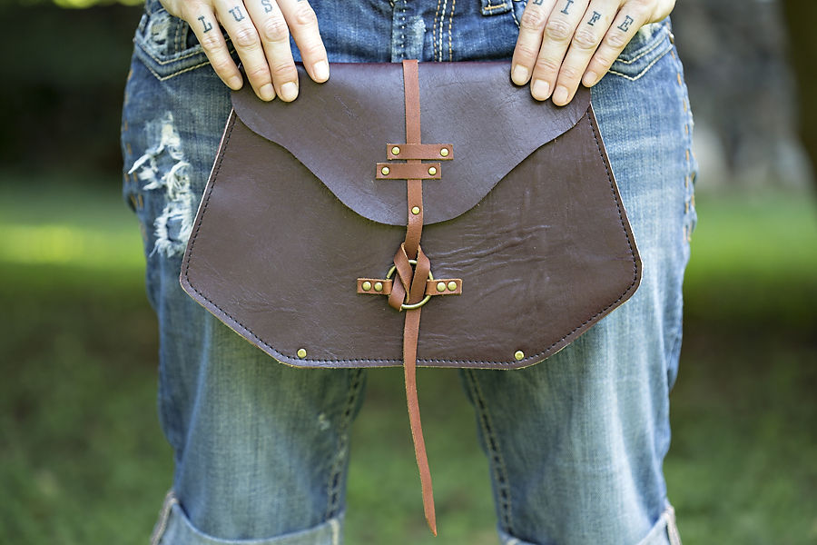 Thumbnail: Goldfinch Harness Clutch | Burgundy and Brown