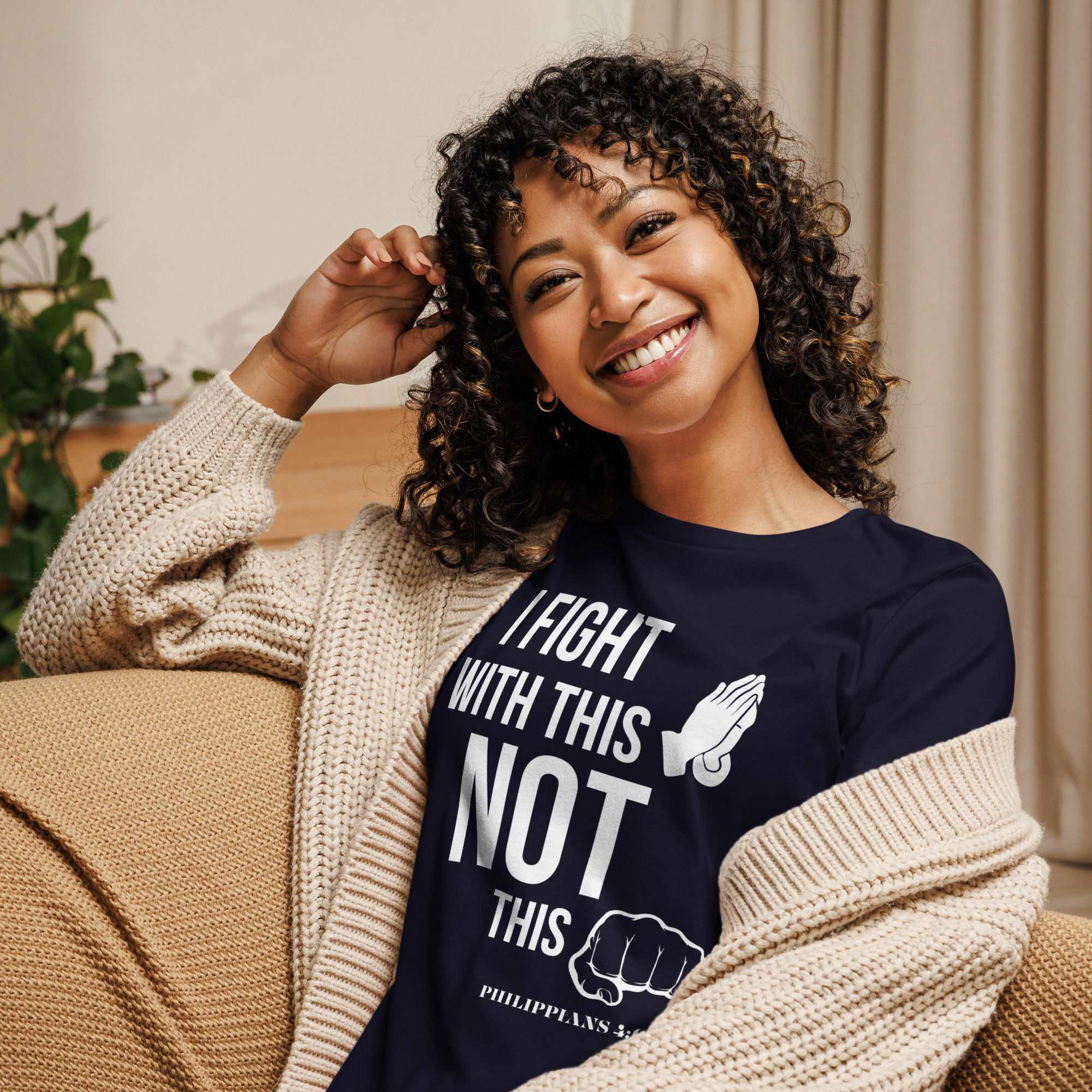 "I Fight With This Not This" Women's Relaxed T-Shirt