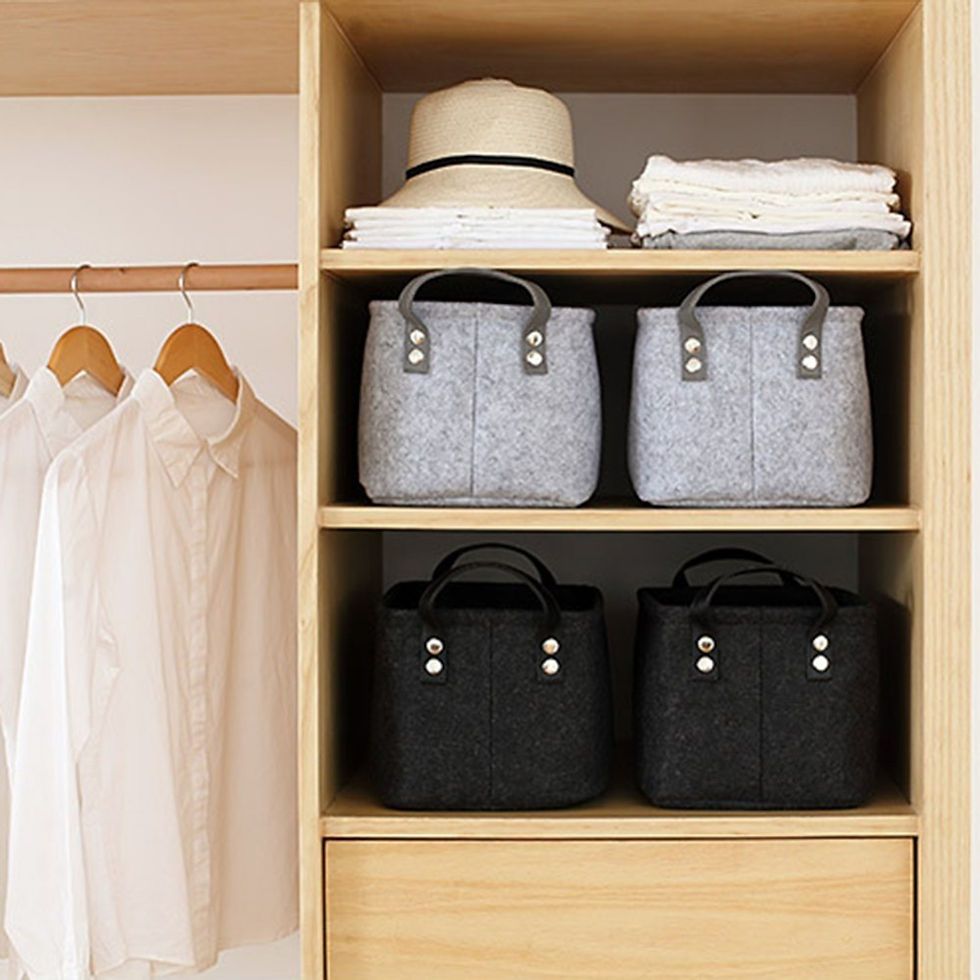 Thumbnail: Felt Storage Basket for Laundry and Baby Clothes