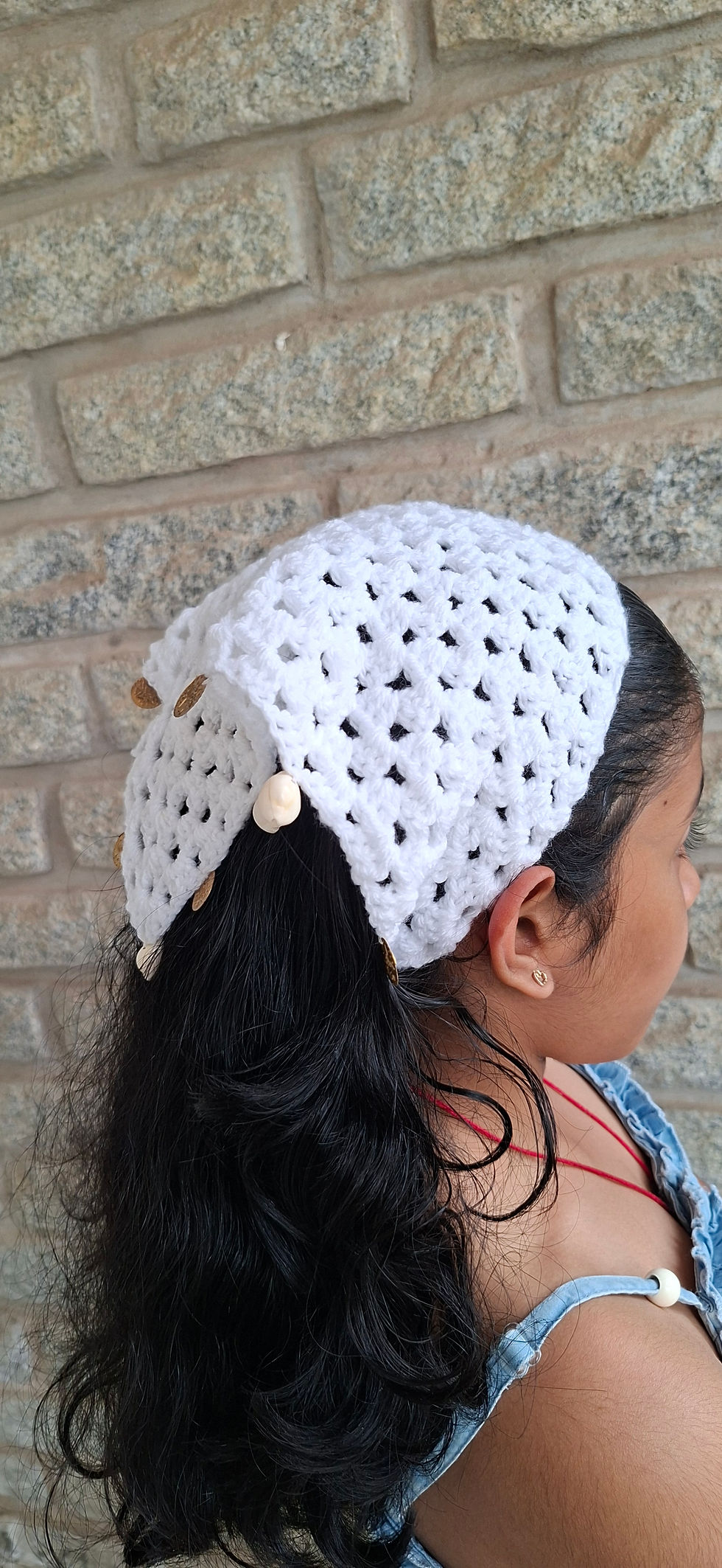 Thumbnail: White Boho Crochet Bandana