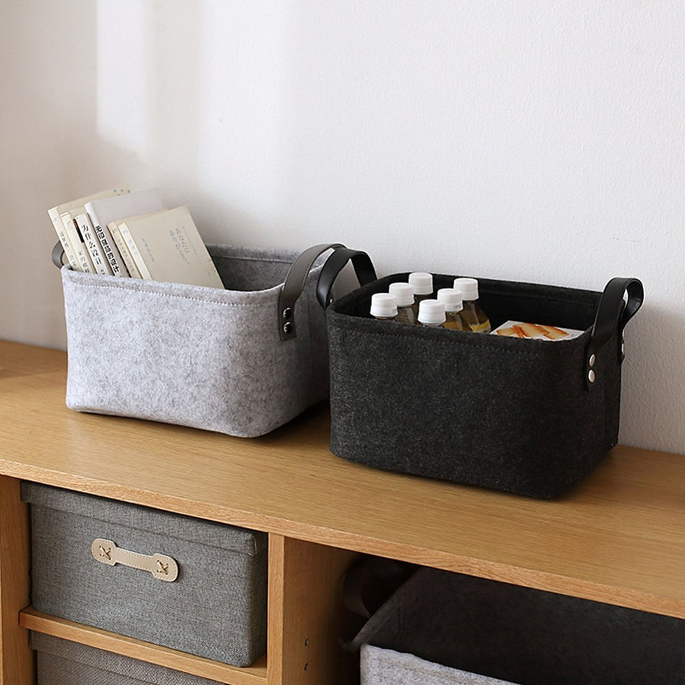 Thumbnail: Felt Storage Basket for Laundry and Baby Clothes