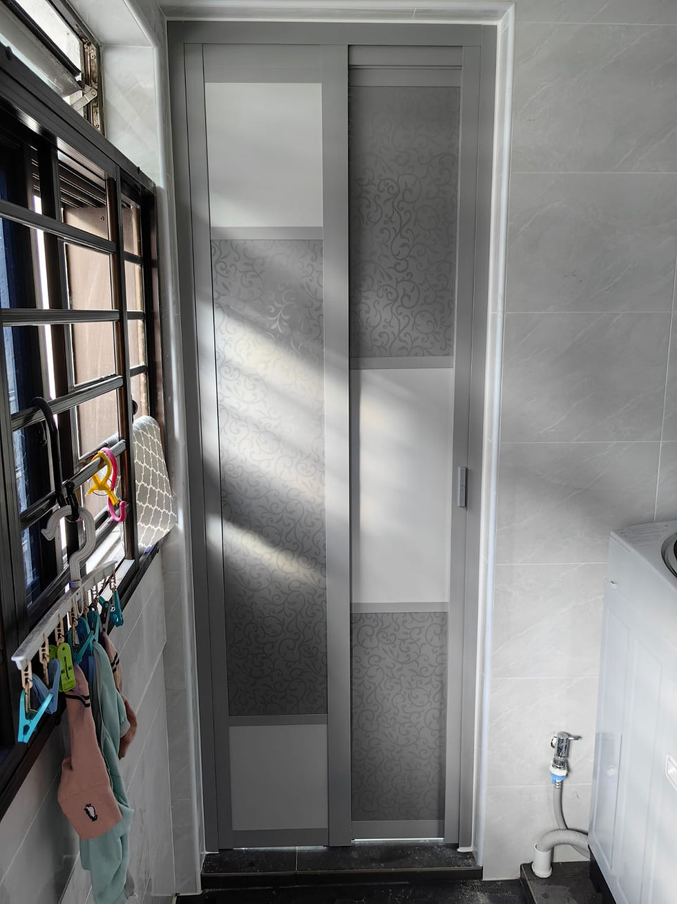 Thumbnail: White Frame Sslide and Swing with Patterned Panel