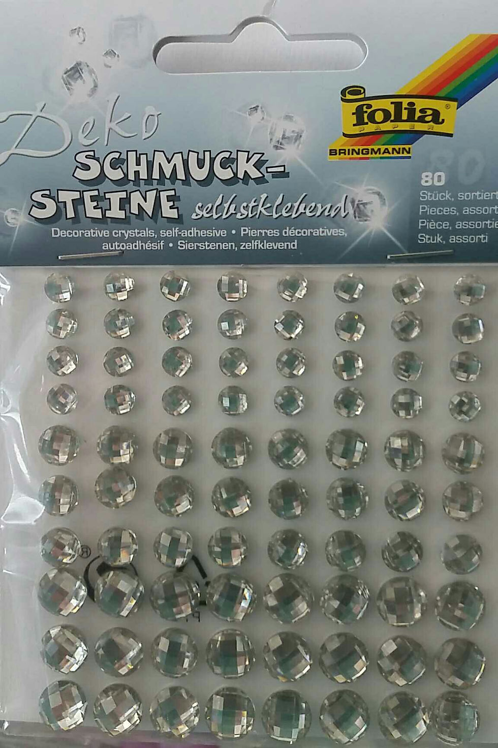 Миниатюра: Decorative crystals, self adhesive 80 pcs