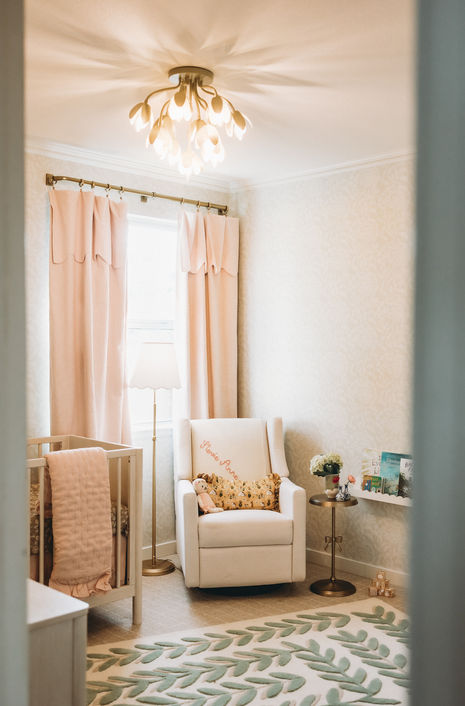 Kids Room Interior Design, Pink Nursery, Nature Nursery, Butterfly and flowers Nursery, Interior