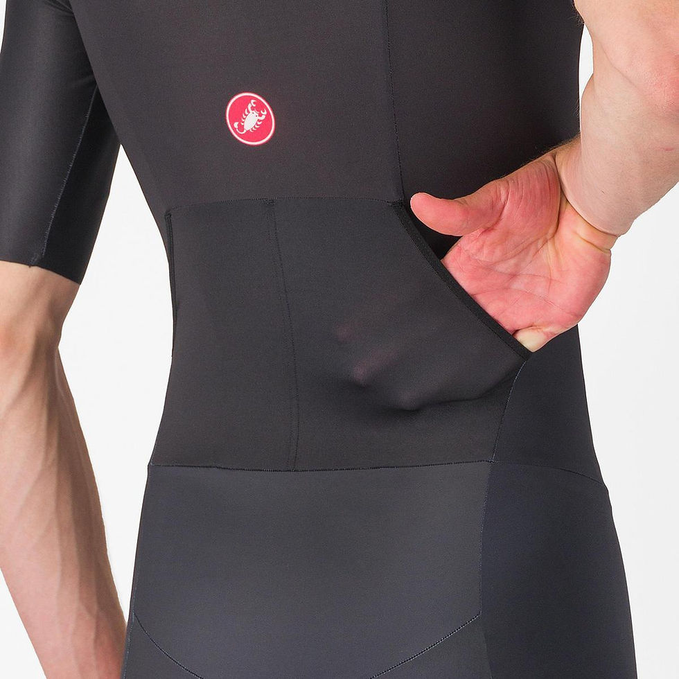 Thumbnail: Castelli Mens Triathlon Short Sleeve Suit Black showing back pocket