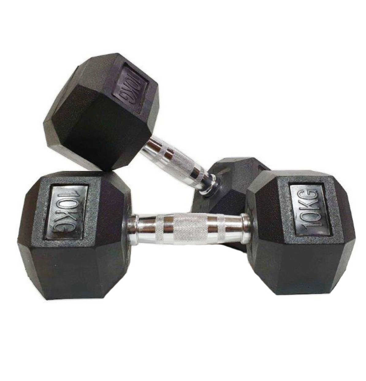 Morgan Rubber Hex Dumbbells - Pair - 10kg