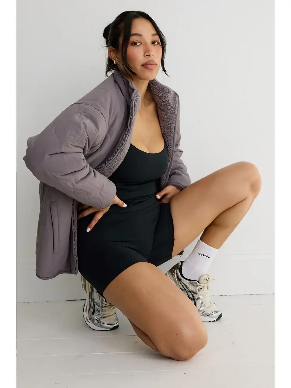 Thumbnail: All Fenix Reversible Quilted Sherpa Jacket - Graphite