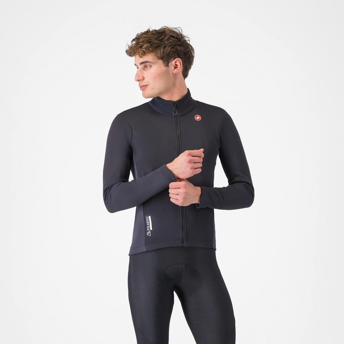 Castelli mens cycling jacket black front view