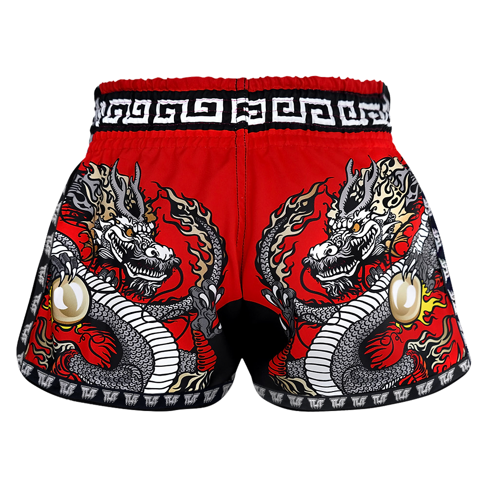 Thumbnail: TUFF Red Chinese Dragon Retro Muay Thai Shorts