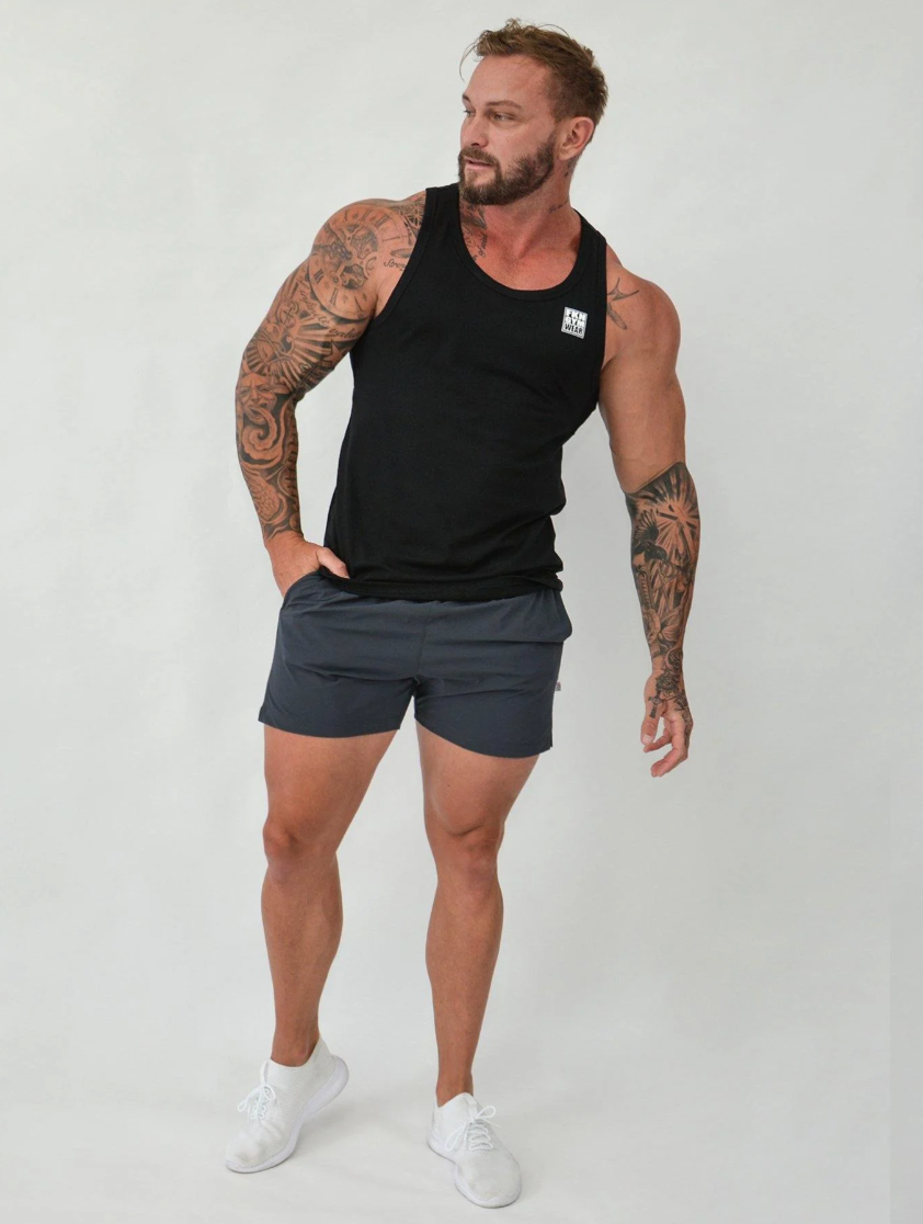 Thumbnail: FKN Conquer Classic Men's Gym Singlet - Black