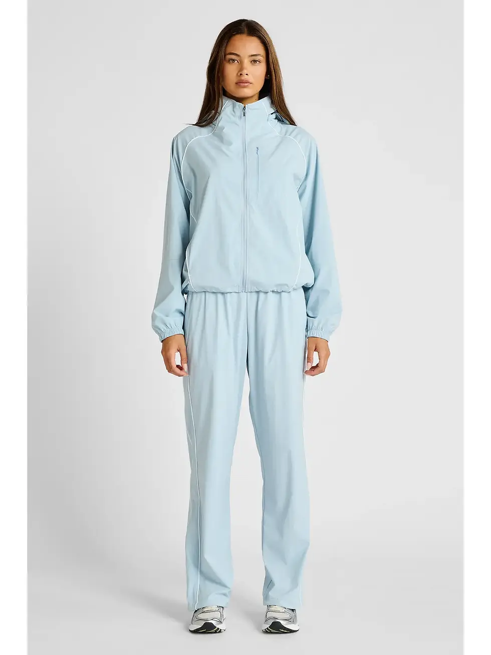 Thumbnail: All Fenix Spray Contrast Piping Windbreaker - Sky Blue and White