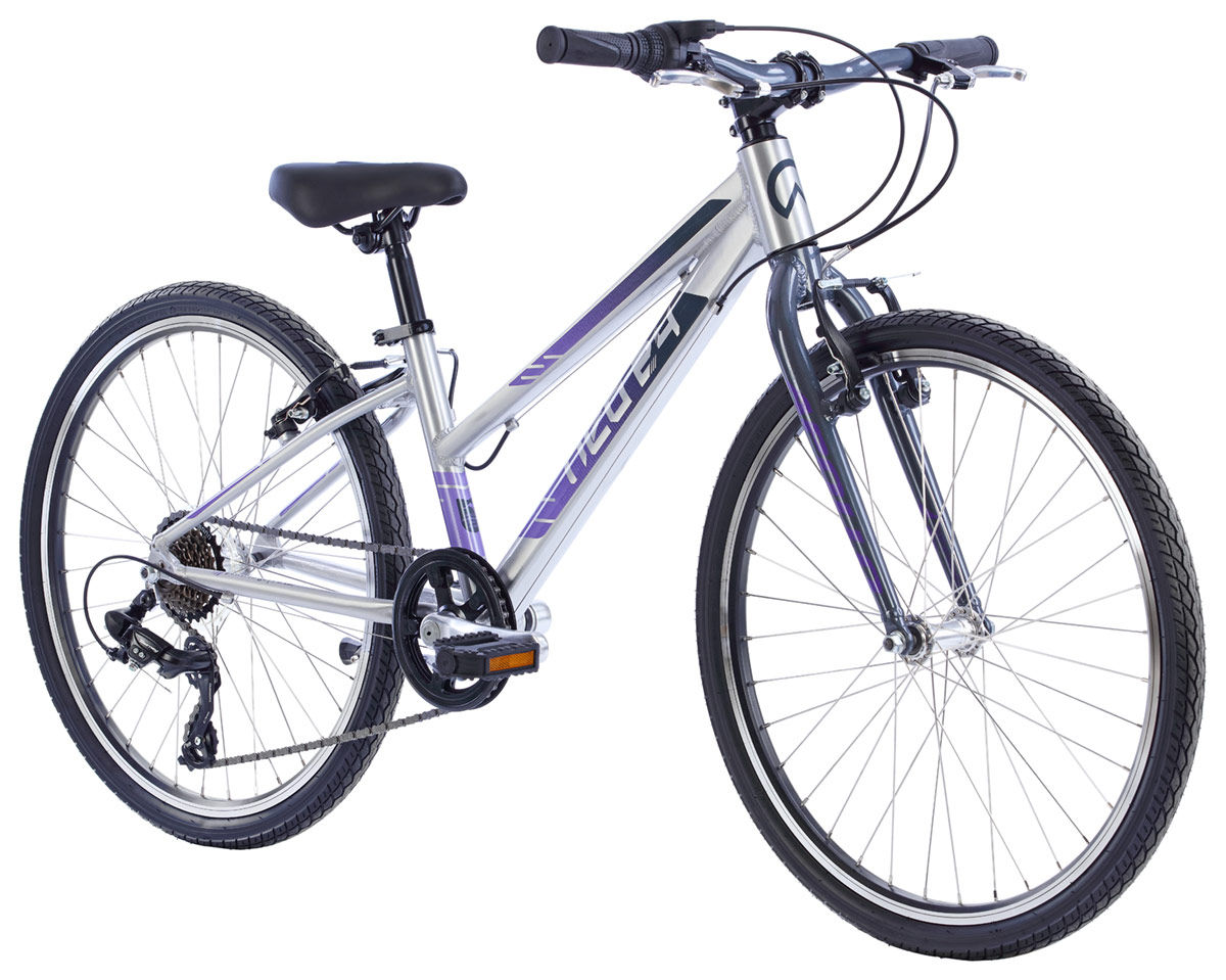 Neo+ 24" 7 Speed Girls Bike - Brushed Alloy/Charcoal Lavender Fade
